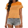thumbnail image 2 of Short Sleeve for Women Crew Neck Trendy Summer Tops Travel Business Casual Spring Outfits Basic Tees For Women, 2 of 6