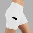thumbnail image 4 of Sweat Shorts for Women Baggy New High Waist Yoga Shorts for Women with Pockets Summer Casual Tummy Suits Running Home Workout Shorts White M, 4 of 8