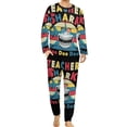 thumbnail image 1 of Pijama de tiburón divertido, conjunto de pijama de 2 piezas con estampado de vida marina de manga larga para hombre, ropa de dormir romántica de gran tamaño con gráficos de otoño, 1 of 5