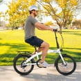 thumbnail image 2 of Zukka 20" Folding Bike Double Disc Brake 7 Speed Foldable City Commuter Bicycle White, 2 of 7