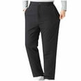 thumbnail image 2 of Men's Classic Fit Winter Warm Sherpa Lined Thermal Elastic Waist Casual Pants Long Pants Black, 2 of 9