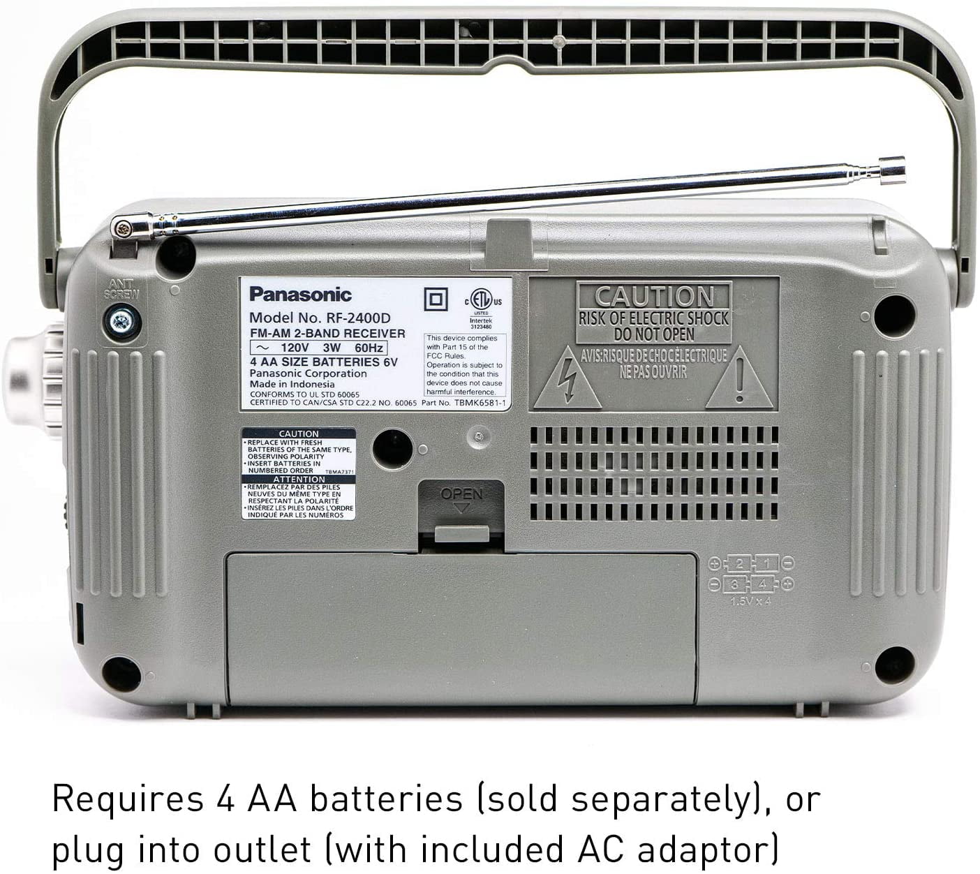 Panasonic RF-2400 Portable AM/FM Radio, AC/DC, Battery or Plug-In