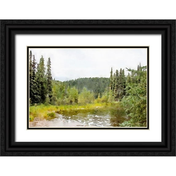 Murdock, Ramona 32x23 Black Ornate Wood Framed with Double Matting Museum Art Print Titled - Mountain Paradise No. 1