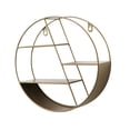 thumbnail image 3 of Rongfmy Floating Shelf Display Rack Round Wall Mounted Geometric Decorative Decor Organizer for Office Coffee Bar Bedroom Living Room Copper Color, 3 of 9
