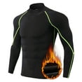 thumbnail image 5 of LIIPEE Men T Shirts Casual Long Sleeve High Neck Solid Color T Shirt Male Fitness Warm Lined Tee Tops Outdoor Training Comfortable Soft Breathable Daily Tops,BK5,XS, 5 of 5