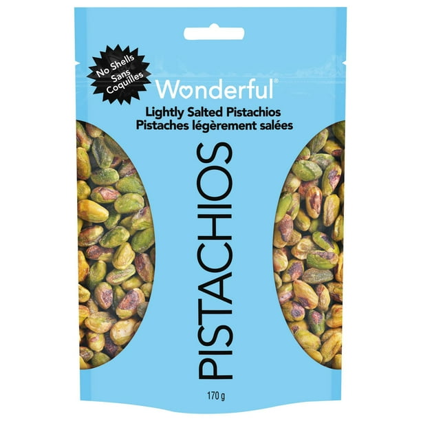 Wonderful Pistachios, No Shells, Roasted Lightly Salted, 170 g