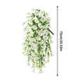 thumbnail image 3 of Artificial Rose Fake Flower Vines Hanging Basket with 29.5 Inch Sturdy Rod for Living Room Ceiling Home Garden Wall Decor, 3 of 6