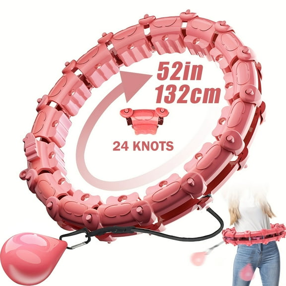 Iweighoola 24 Knots(52Inch) Smart Weighted Workout Hoop, Smart Waist Exercise Ring, Infinity Hoop for Adults Weight Loss