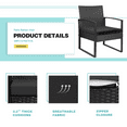 thumbnail image 3 of Vineego 3 Pieces Bistros Sets Outdoor Wicker Patio Furniture Sets PE Rattan Chairs Conversation Sets with table, Black, 3 of 11