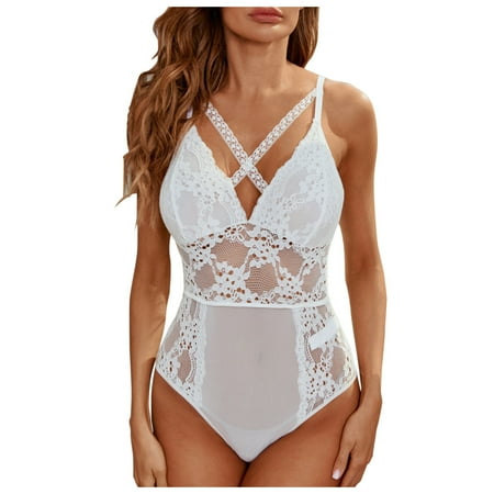 

Mackneog Plus Size Underwear Women Strapless Adjustment Rimless Invisible Bralette Push Up Sticky Lingerie Underwear Bodysuit Sleepwear Polyester
