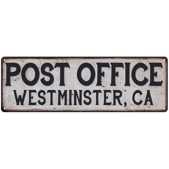 Westminster, Ca Post Office Metal Sign Vintage 6x18 106180011333