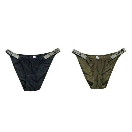 Lojoutye 2 Pack(Black 1PCS & Army Green 1PCS) Lace Bikini Panties Pack Multipack Panties Thongs for Deal for Today Women Rhinestones Low Rise Tanga Underwear