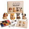 thumbnail image 3 of 3D Beaded Dog DIY Kit, 4-Piece Bead Animal Making Kit for Beginners & Creative Adults (Cavalier King, Pomeranian, Schnauzer, Dalmatian), 3 of 6