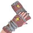 thumbnail image 2 of Winter New Ladies Fingerless Knitted Warm Half Finger Wool Gloves, 2 of 8