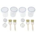 thumbnail image 2 of Vaso De Almacenamiento De Pintura, Recipiente De Pintura De Plástico Portátil Hermético De 1000 Ml, Diseño De Tapa Transparente Con Pincel De Bola Mezcladora Para Pintura, 2 of 7