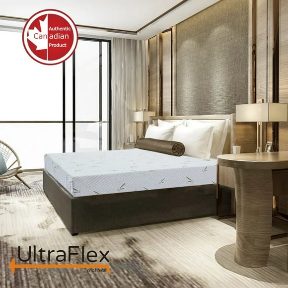 Ultraflex® SleepTight Queen Reversible Gel Foam Mattress, Medium Firm for Bunk Beds, Trundles and RVs, Bamboo Feel, CertiPUR-US Foam, Made in Canada