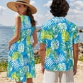 thumbnail image 4 of Jeiento Tropical Leaves Couple Matching Outfits Dress for Women Tank Dresses Mens Hawaiian Shirt Tiered A Line Summer Dress Blue Matching Beach Outfits for Couples, 4 of 6