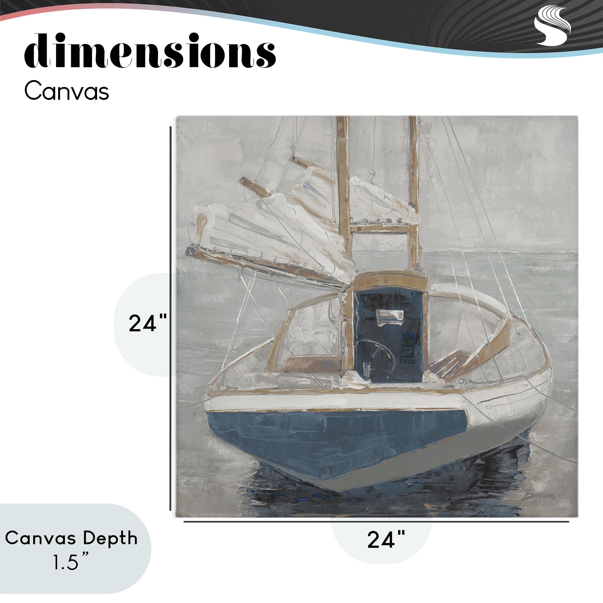 Stupell Industries Serene Harbor Sail Boat Canvas Wall Art, design by John Burrows