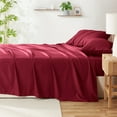 Virtu Bed Sheets Set, Deep Pocket Rayon Derived Bamboo & Microfiber