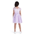 thumbnail image 5 of Kensie Girl Sequin Mesh Bow Soutache Purple Dress, Sizes 4-16, 5 of 5