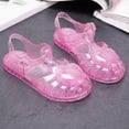 thumbnail image 4 of CYRBOKO Little Girls Jelly Sandals, Closed Toe Beach Soft Soled Beach Summer Shoes Pink Size 10.5(Little Kids), 4 of 9
