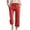 Red1, variant on Posijego Girls Capri Pants Cotton Linen Capris High Waist Lightweight Summer Cropped Trousers with Pockets