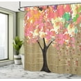 thumbnail image 5 of Ambesonne Tree Shower Curtain, Watercolor on Retro Newspaper, 69"Wx84"L, Multicolor, 5 of 5