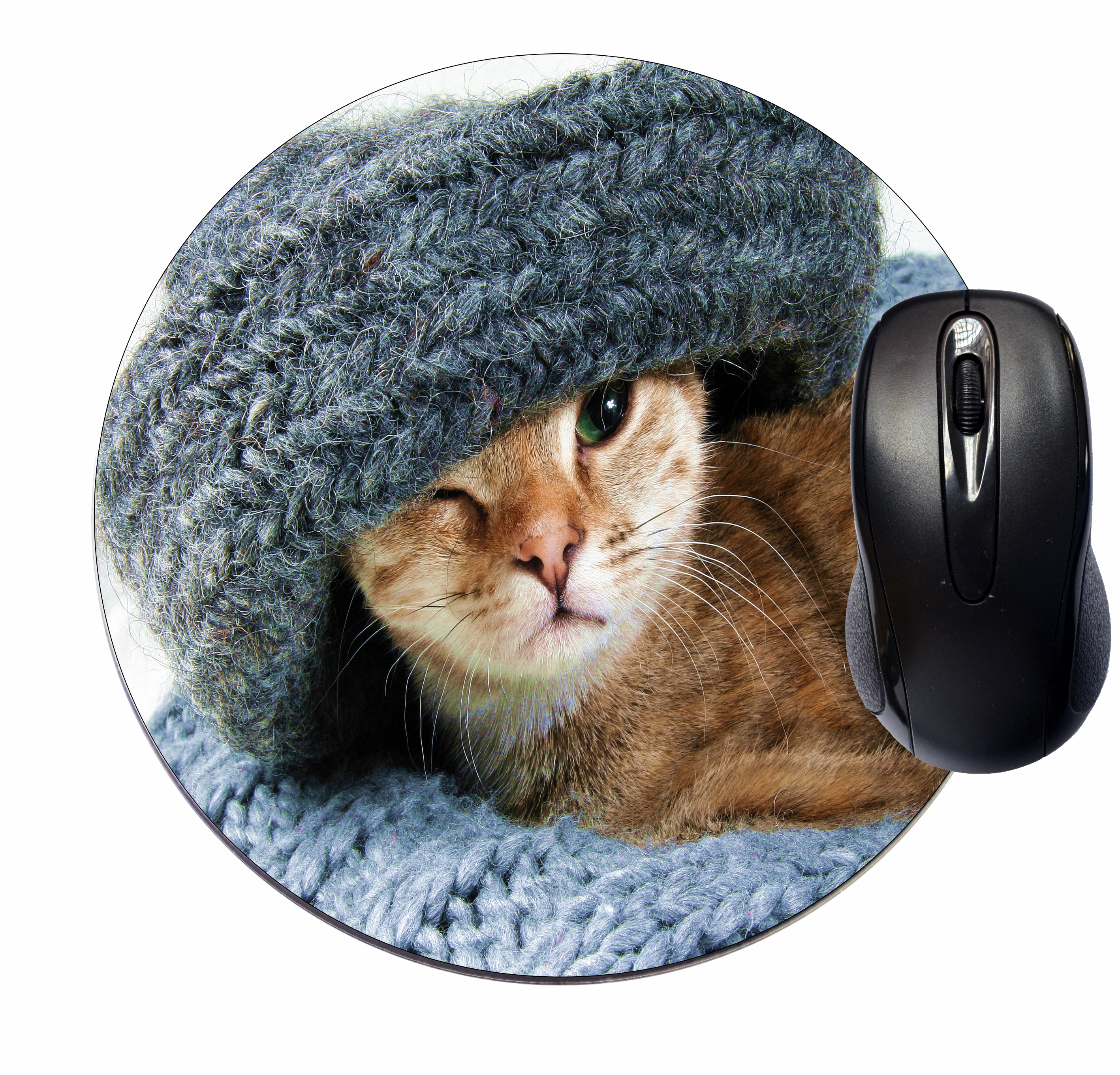 Mouse Mat Pad Mousepad Cute Desk Round Circle Mousemat Kitten Kitty Cat