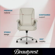 Beautyrest Beyla Ergonomic Manager Office Chair with Padded Armrest for Teens and Adults, Ivory