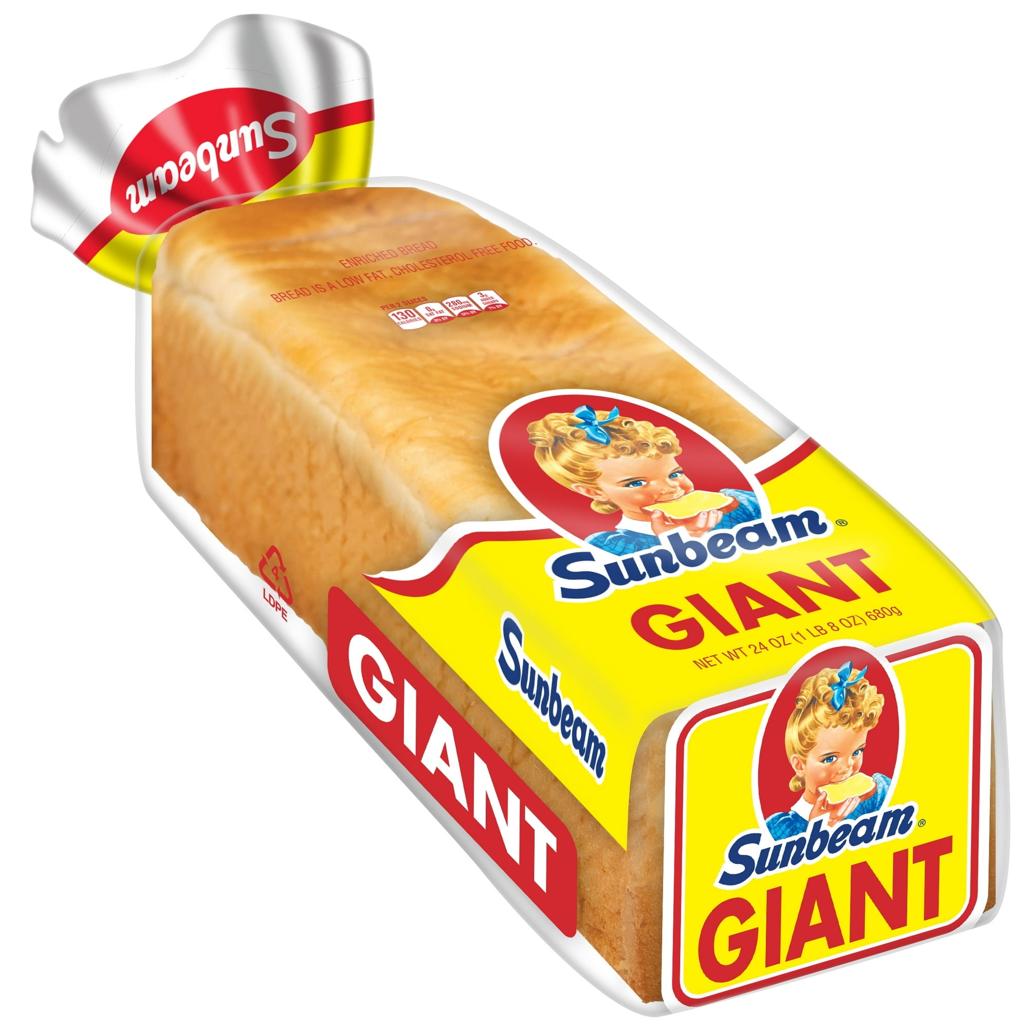 Sunbeam Giant White Bread, Sliced Sandwich Bread Loaf, 24 oz
