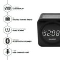 SHARP FM Clock Radio with Bluetooth Speaker, FastCharge 2 amp USB