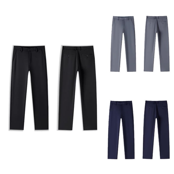 CUZIBR Boys Formal Dress Pants Classic Flat Front Trousers For Teenagers Button Zipper Straight Leg Solid Color Loose Casual Summer Fall School Uniform Trousers For Kids,Black,14-16 Years
