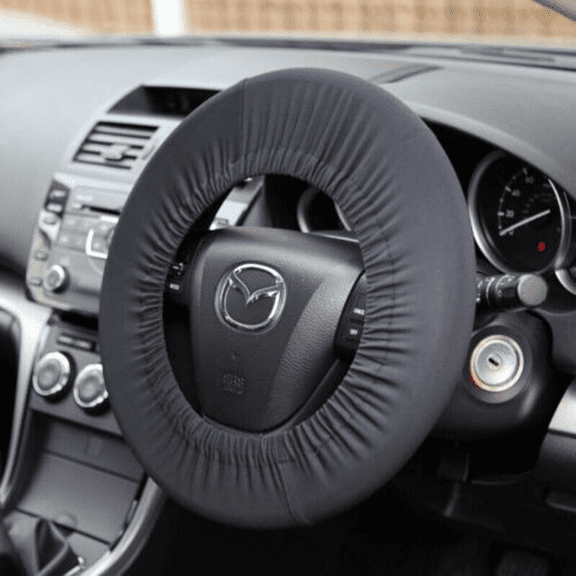 Car Steering Wheel Cover Stretch Scratch Protector Black Oxford Cloth Cover