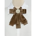 thumbnail image 4 of INSPIRE CHIC Broche de cinta para mujer, lazo, corbata, broches para bodas y fiestas, color café, 4 of 4