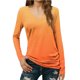 thumbnail image 2 of Xuyuer Womens 2026 Spring Summer Long Sleeve Shirts Basic Apparel Shirts Trendy V Neck Tshirt for Women Curved Hem Tops Women's T Shirt Tops Casual Spring Clothes, 2 of 7