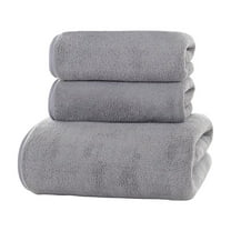 Hvmvliv Bath Towels Set of 3 (3Pcs) Soft Velvet Towel Set With Bath Towel   Hand Towel   Washcloth For Bathroom Towels Set For Adults High Absorbent Quick-Drying Towels Set Gray