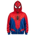 thumbnail image 2 of Spider Manlike Hoodie Unisex Superhero Full Zip-Up Mask Hoodie, Heroes Cosplay Costume Hooded Sweatshirt with Front Pockets, Full Face Graphic Novelty Outerwear, 2 of 5