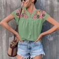 thumbnail image 1 of Tops de Blusa bordada NikouMX verano mujer manga corta Aspecto llamativo, 1 of 6