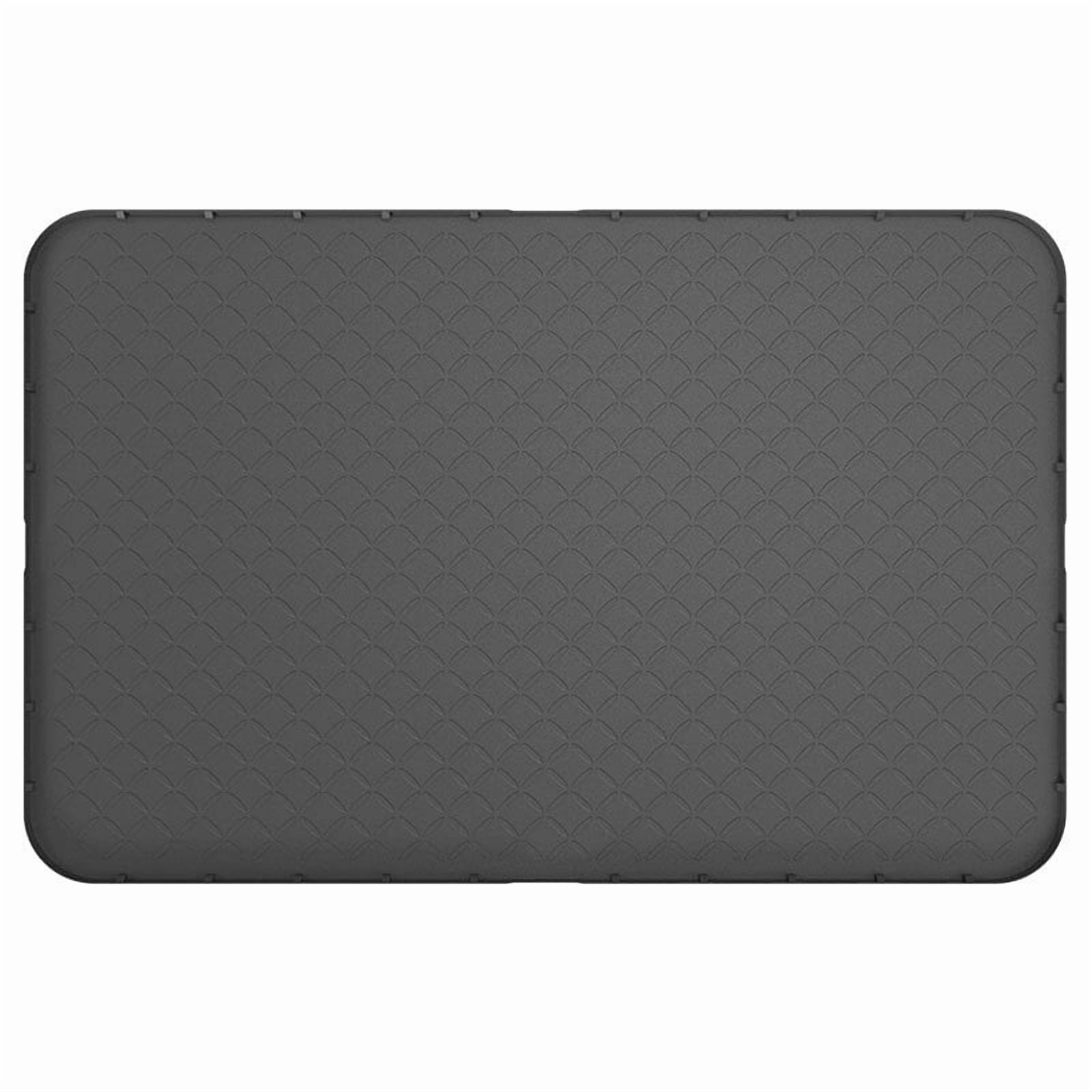 FACCAIL Silicone Cat Litter Trapping Mat, Waterproof/Urineproof Cat Litter Box Mat, Cat Litter-Collecting Pad for Floor, Soft & Pet-Friendly (34"x 22"- Black)