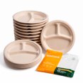 thumbnail image 4 of Platos desechables We Care compostables N°9 con 3 divisiones 12 pzas, 4 of 5