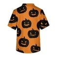 thumbnail image 4 of Domuza Mens Scrubs Top Plus Size V Neck Short Sleeve Horror Novelty Print Carer Top Soft Comfort Elastic Working Blouse with Pockets Ginger L, 4 of 5