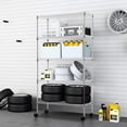 thumbnail image 2 of QueipA Storage Shelves Heavy Duty Shelving 5 Tier Layer Wire Shelving Unit with Wheels, 2 of 8