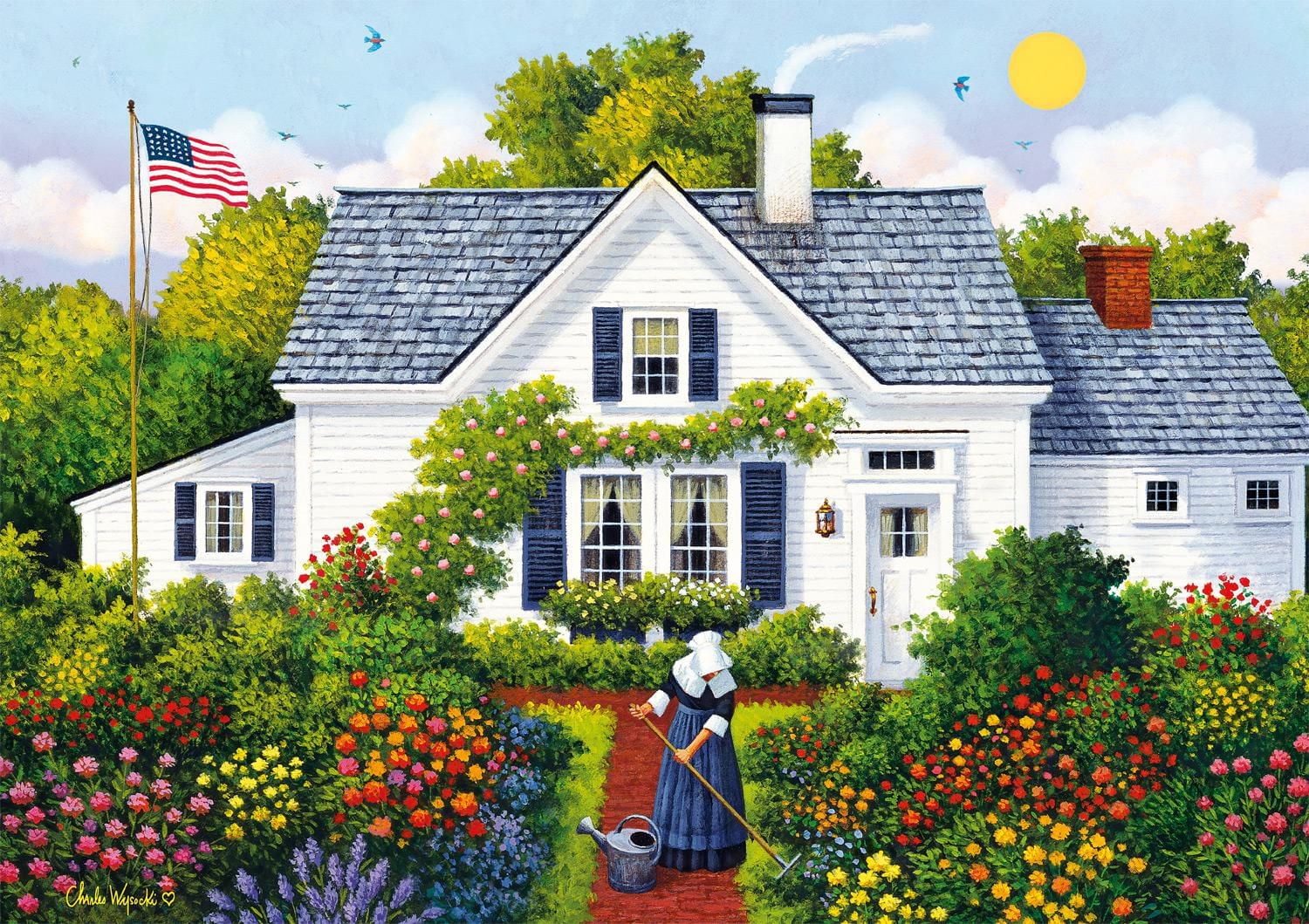 Buffalo Games - Charles Wysocki - Elizabeth's Garden - 300 Piece Jigsaw Puzzle