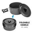thumbnail image 3 of Picnic Cooking Set, Foldable Handle Design, Outdoor Camping Cookware Cooking Set Outdoor Cooking Set for 2-3 People, 3 of 8