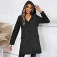 thumbnail image 6 of Lovskoo Women's Trench Coat Windbreaker Long Sleeve Solid Thin Hooded Zipper Casual Sport Coat Black, 6 of 8
