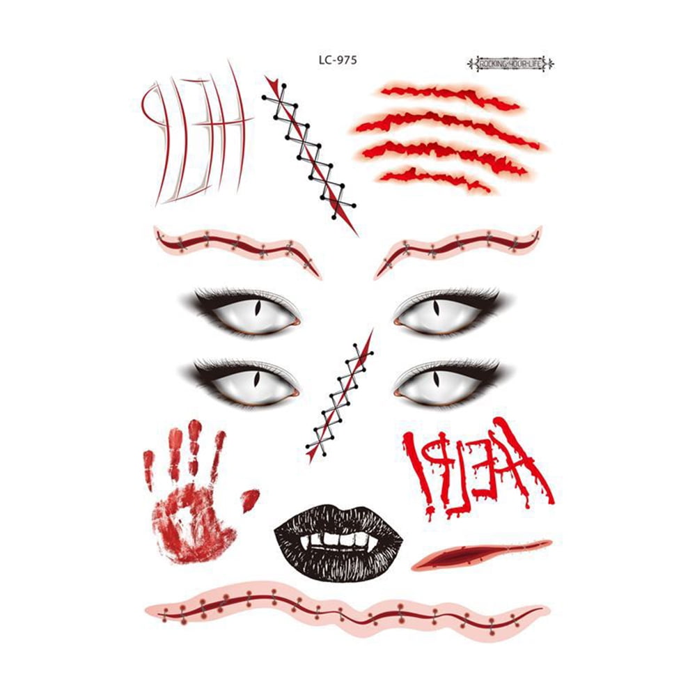 Adeeing Waterproof Temporary Tattoos 3D Reality Vampire Blood Scar Design  Tattoo Sticker - Walmart.com