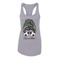thumbnail image 3 of Messy Bun Soccer Life | Mom Life Game Day Vibes Sports Lover | Mother's Day Sports Ladies Racerback Sleeveless Top, Heather Grey, M, 3 of 5