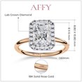 thumbnail image 2 of IGI Certified Lab Grown Diamond Halo Solitaire Engagement Rings for Women, Center 8x6mm Radiant Cut Anniversary Wedding Rings In 18K Solid Rose Gold F-G, VS-SI Quality (1.95 Cttw) Ring Size-5, 2 of 5