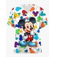 thumbnail image 4 of Uniforme médico de manga corta con cuello en V y estampado de Mickey Minnie de Disney para mujer, camiseta de uniforme de enfermera de trabajo con dibujos animados, vestido de enfermería, 4 of 5