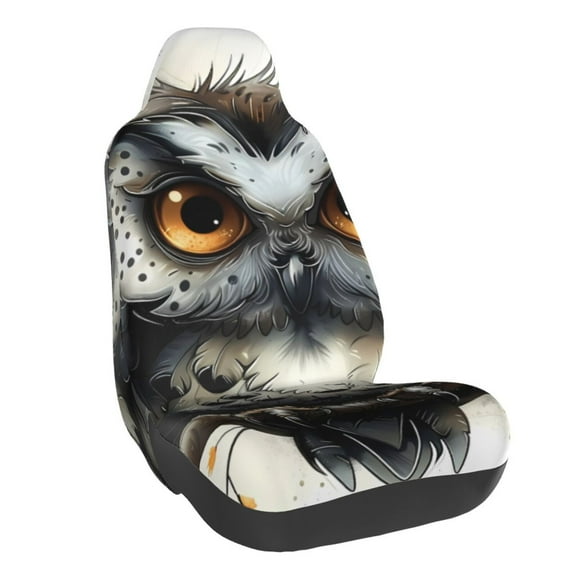 Naloa Whimsical Owl On Branch Car Seat Covers Universal Front Seat Coves for Car Accessories ,Padded Car Covers for Automotive, SUV, Truck, and Van